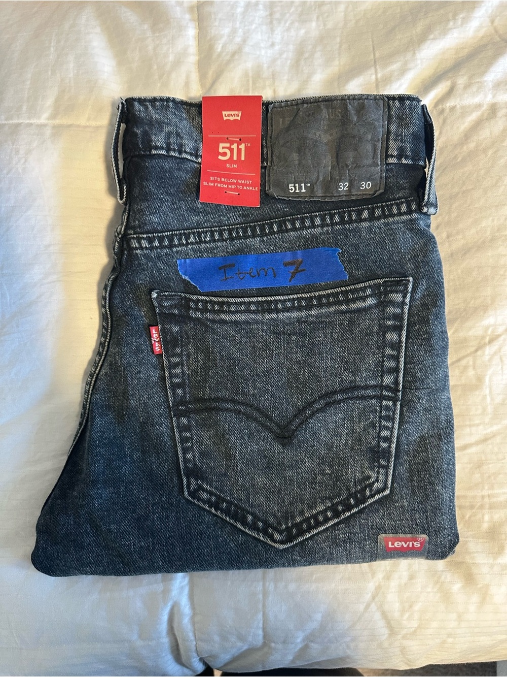Levi's Slim Men's Jeans in Washed Black-Blue
